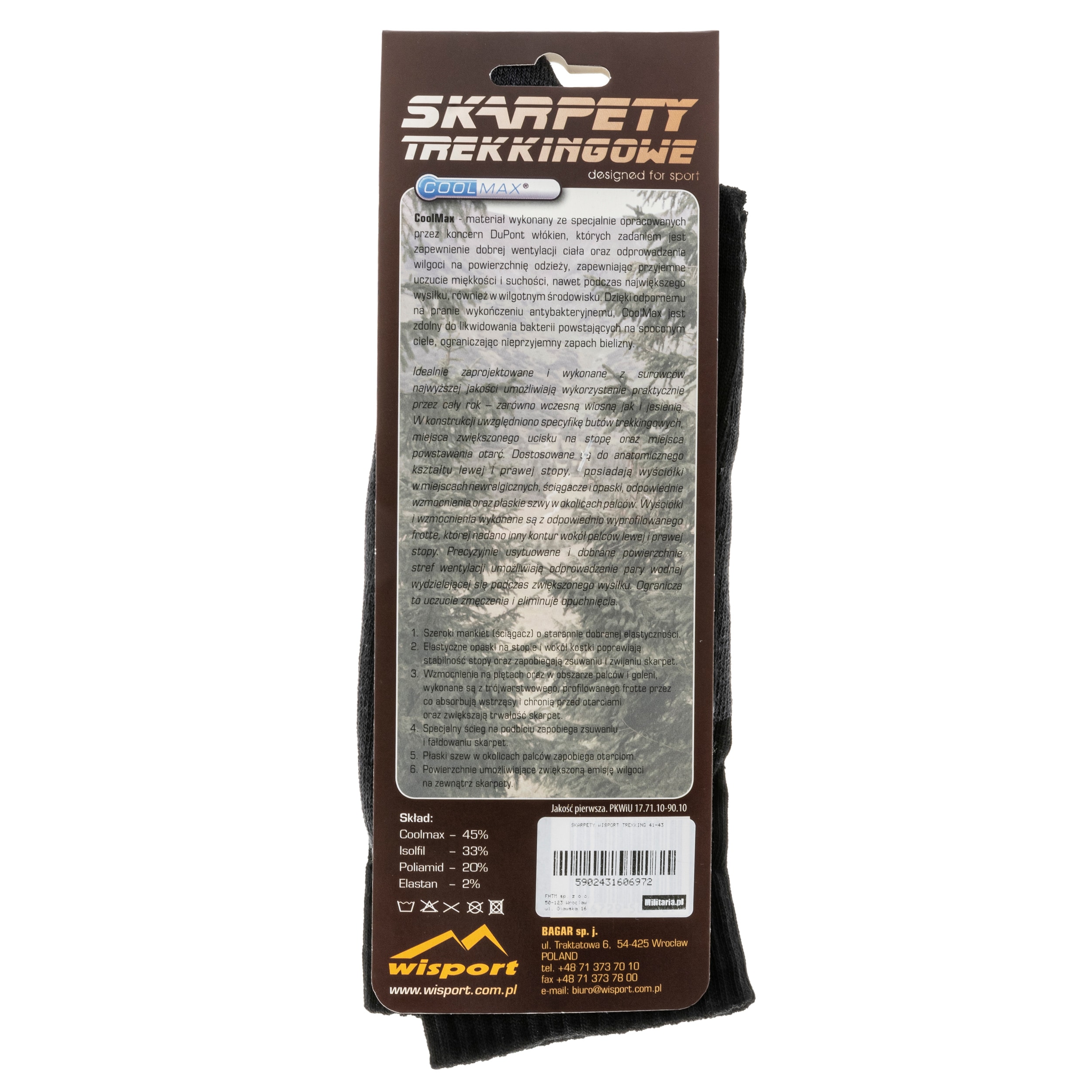 Șosete Wisport Trekking - Black/Graphite