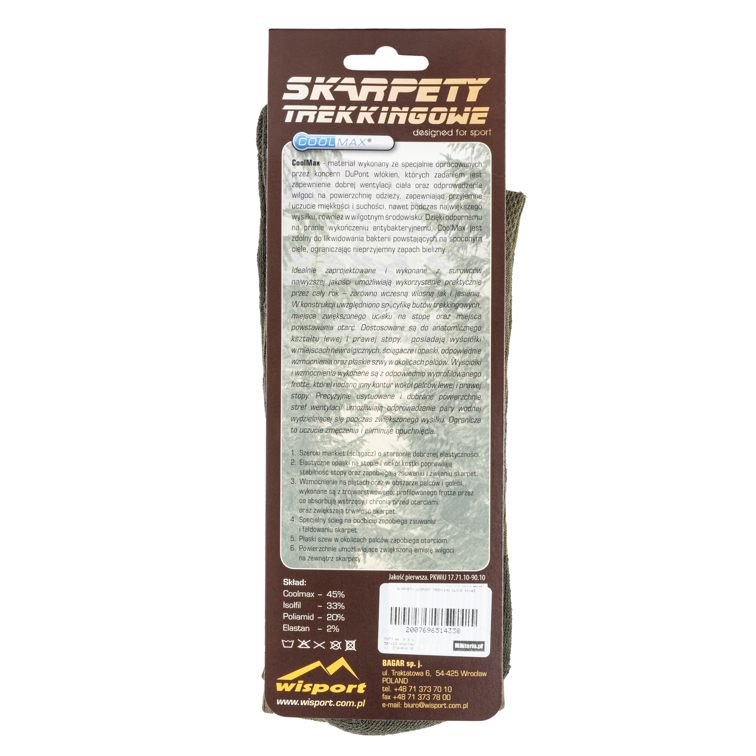 Șosete Wisport Trekking - Olive/Brown