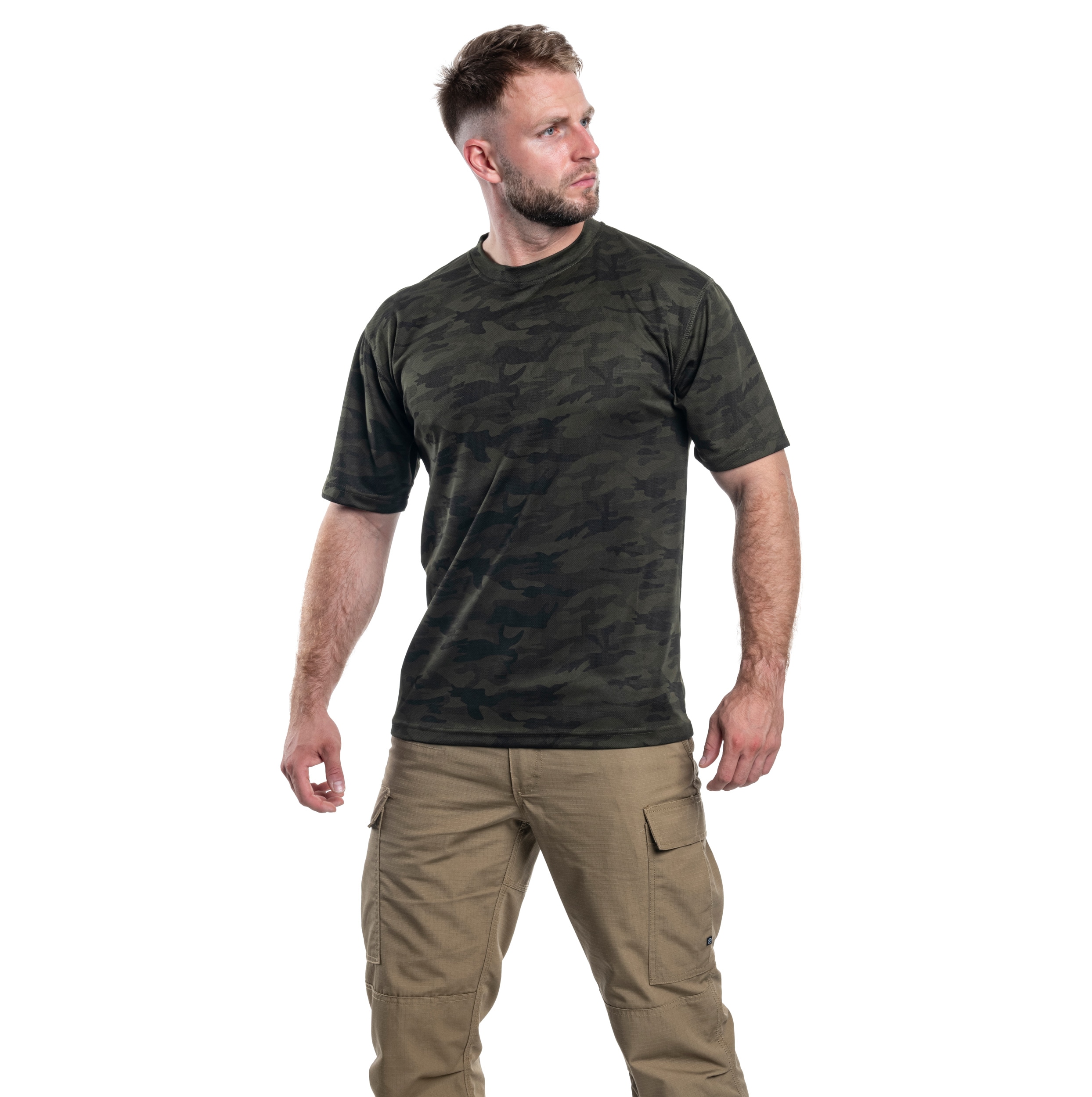 Tricou termoactiv Mil-Tec Short Sleeve - Woodland