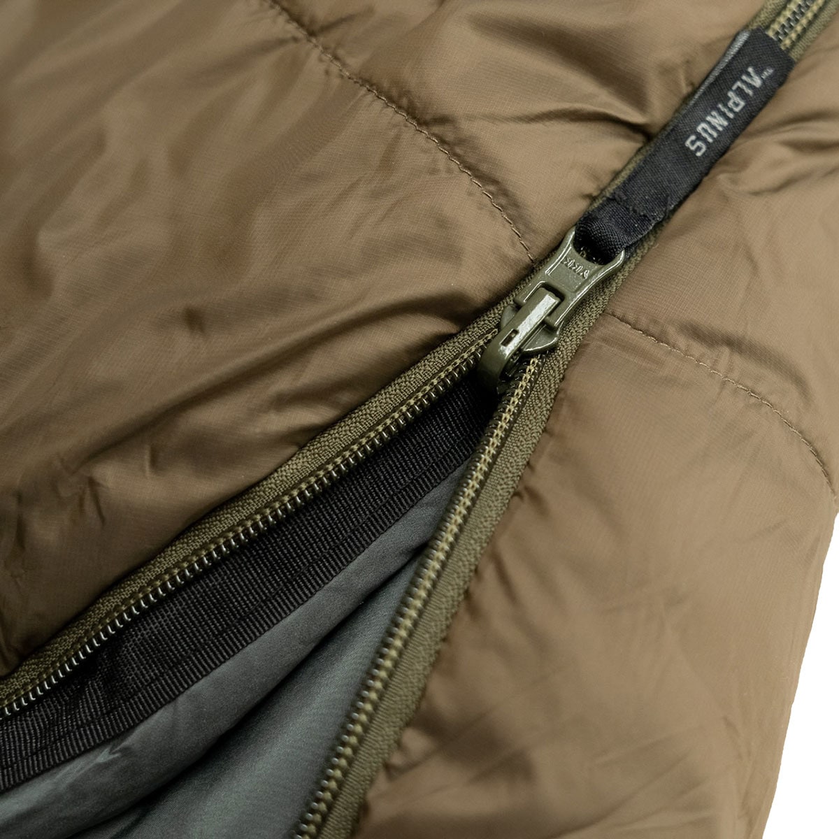 Sac de dormit Alpinus Survival 1300 Khaki - Stâng