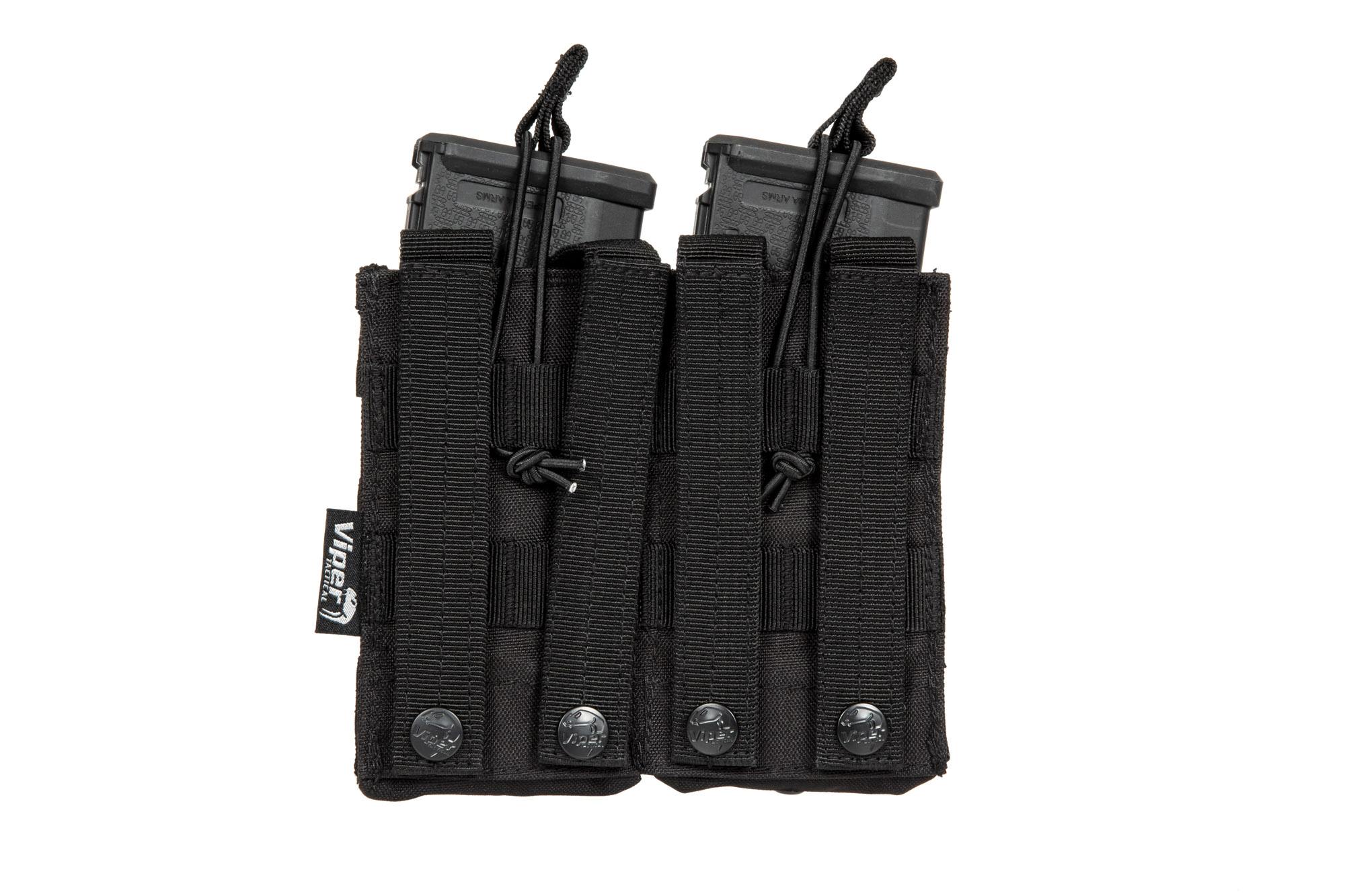 Husă Viper Tactical Quick Release pentru 2 încărcătoare 5,56 mm - Neagră