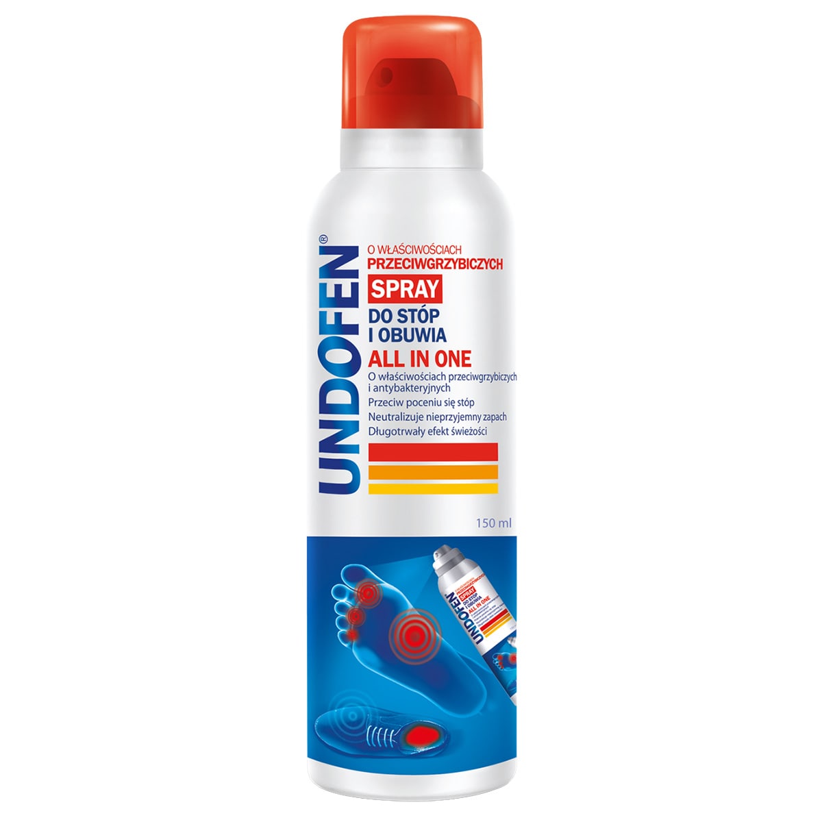 Spray pentru picioare și încălțăminte Undofen All In One - 150 ml