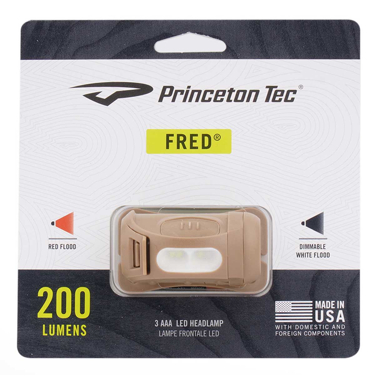Lanternă frontală Princeton Tec Fred MultiCam - 200 lumeni