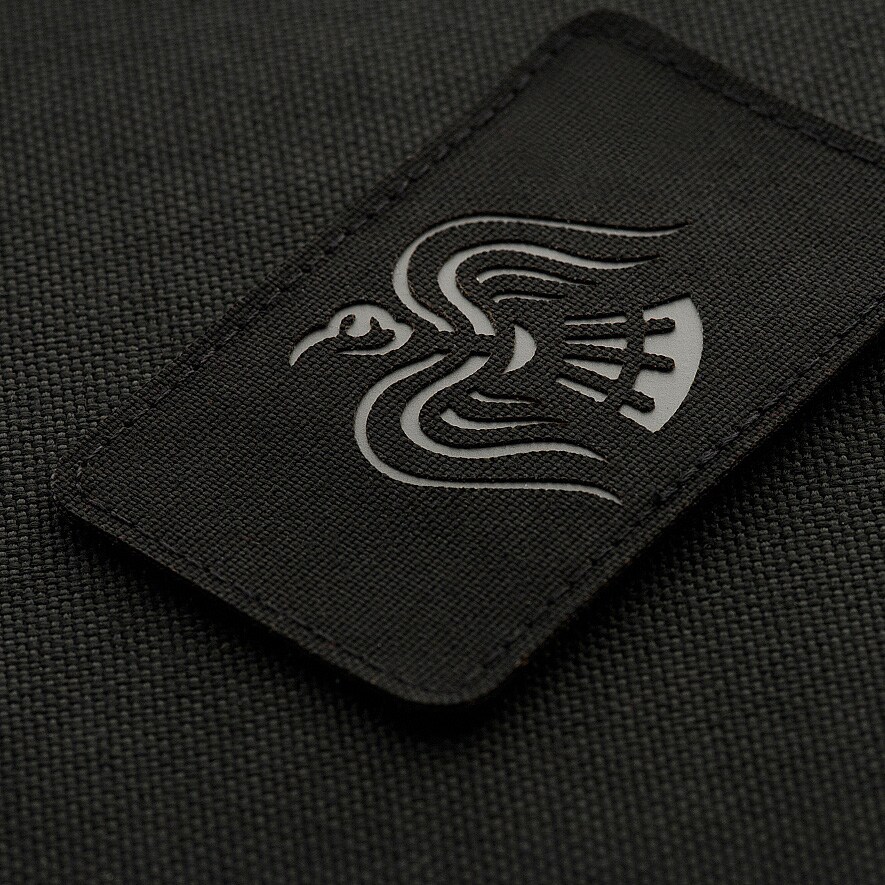 Patch - emblemă M-Tac Steag cu corb Laser Cut - Black/Grey