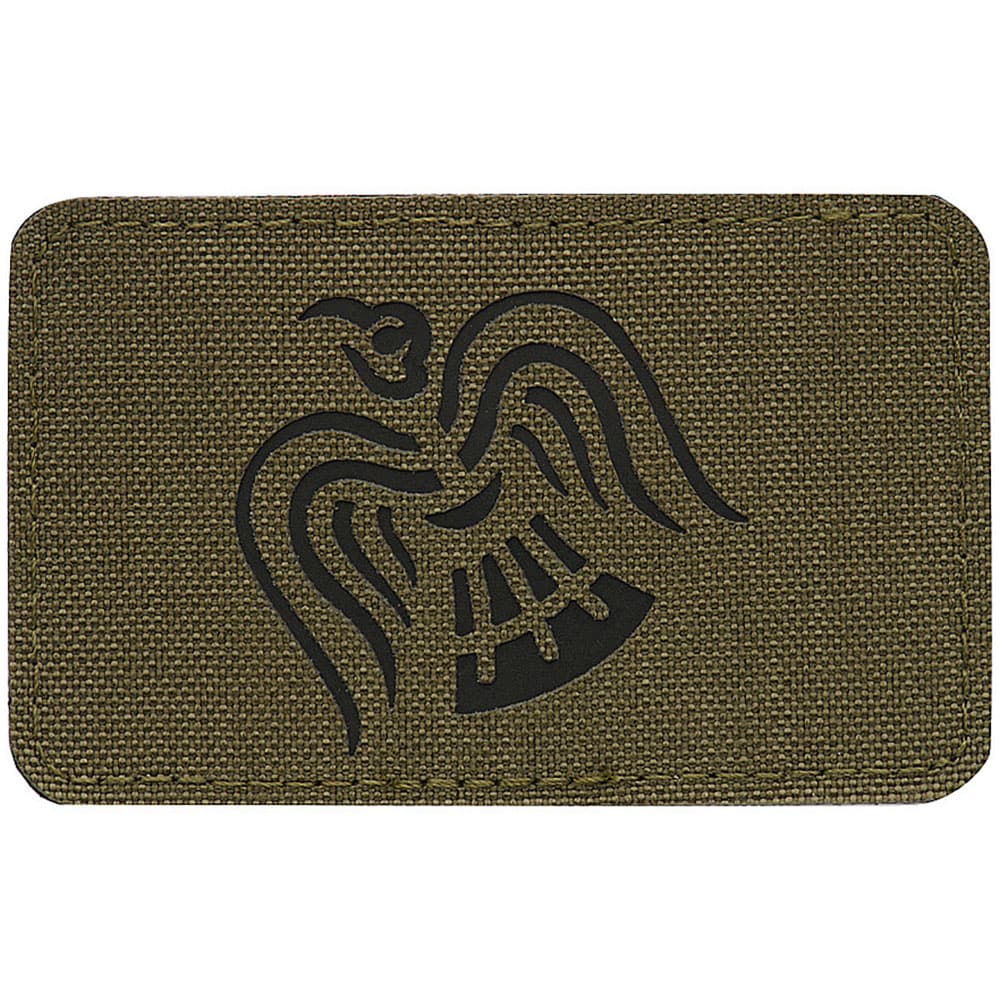 Patch - emblemă M-Tac Steag cu corb Laser Cut - Ranger Green/Black