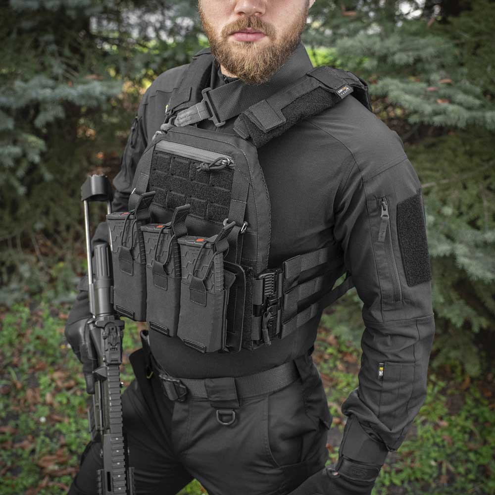 Vestă tactică tip Plate Carrier M-Tac Cuirass QRS Gen. II - Black