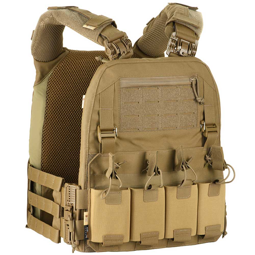 Vestă tactică tip Plate Carrier M-Tac Cuirass Fast QRS - Coyote - pentru plăci balistice L/XL