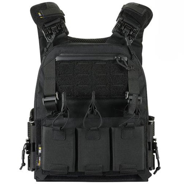 Vestă tactică tip Plate Carrier M-Tac Cuirass Fast QRS - Black - pentru plăci balistice Medium