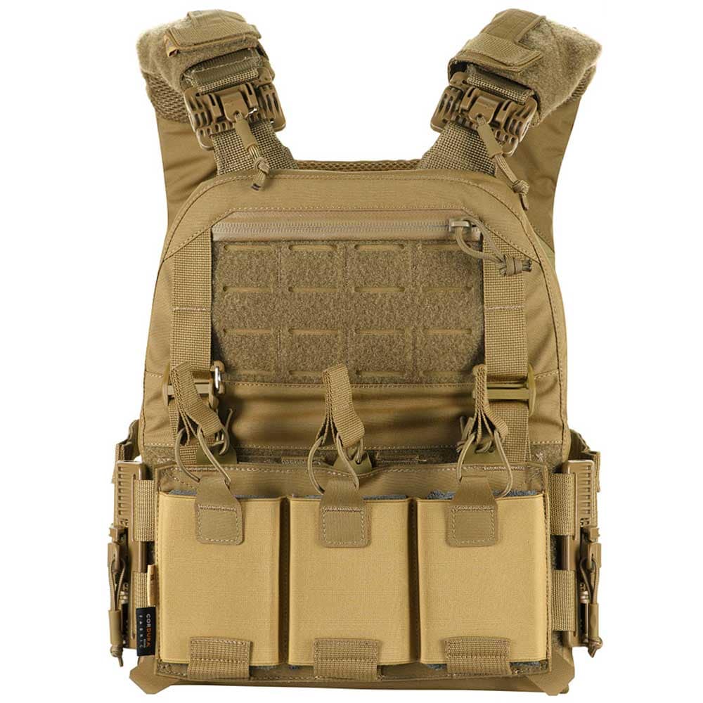 Vestă tactică tip Plate Carrier M-Tac Cuirass Fast QRS - Coyote - pentru plăci balistice Medium