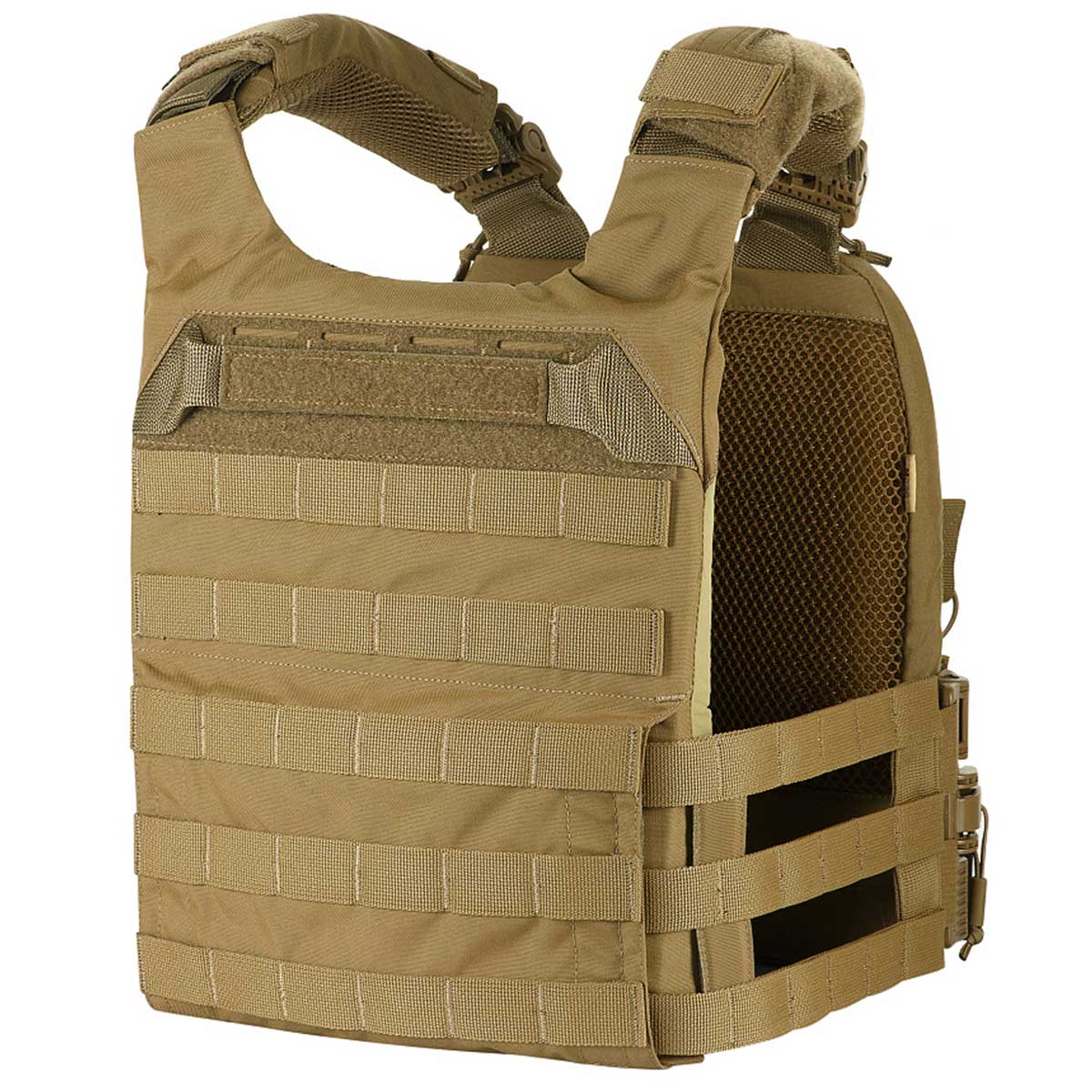 Vestă tactică tip Plate Carrier M-Tac Cuirass Fast QRS - Coyote - pentru plăci balistice Medium