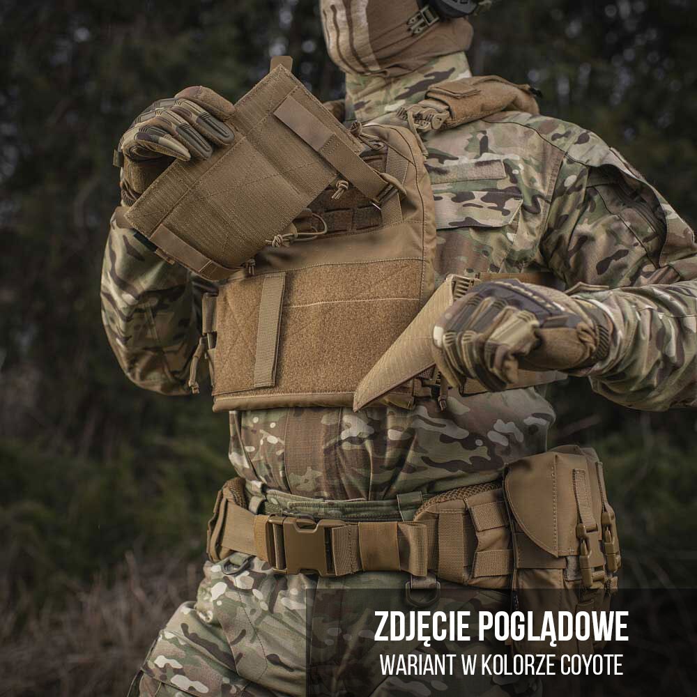 Vestă tactică tip Plate Carrier M-Tac Cuirass Fast QRS - Ranger Green - pentru plăci balistice Medium