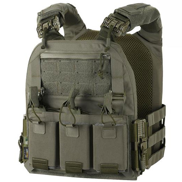Vestă tactică tip Plate Carrier M-Tac Cuirass Fast QRS - Ranger Green - pentru plăci balistice Medium