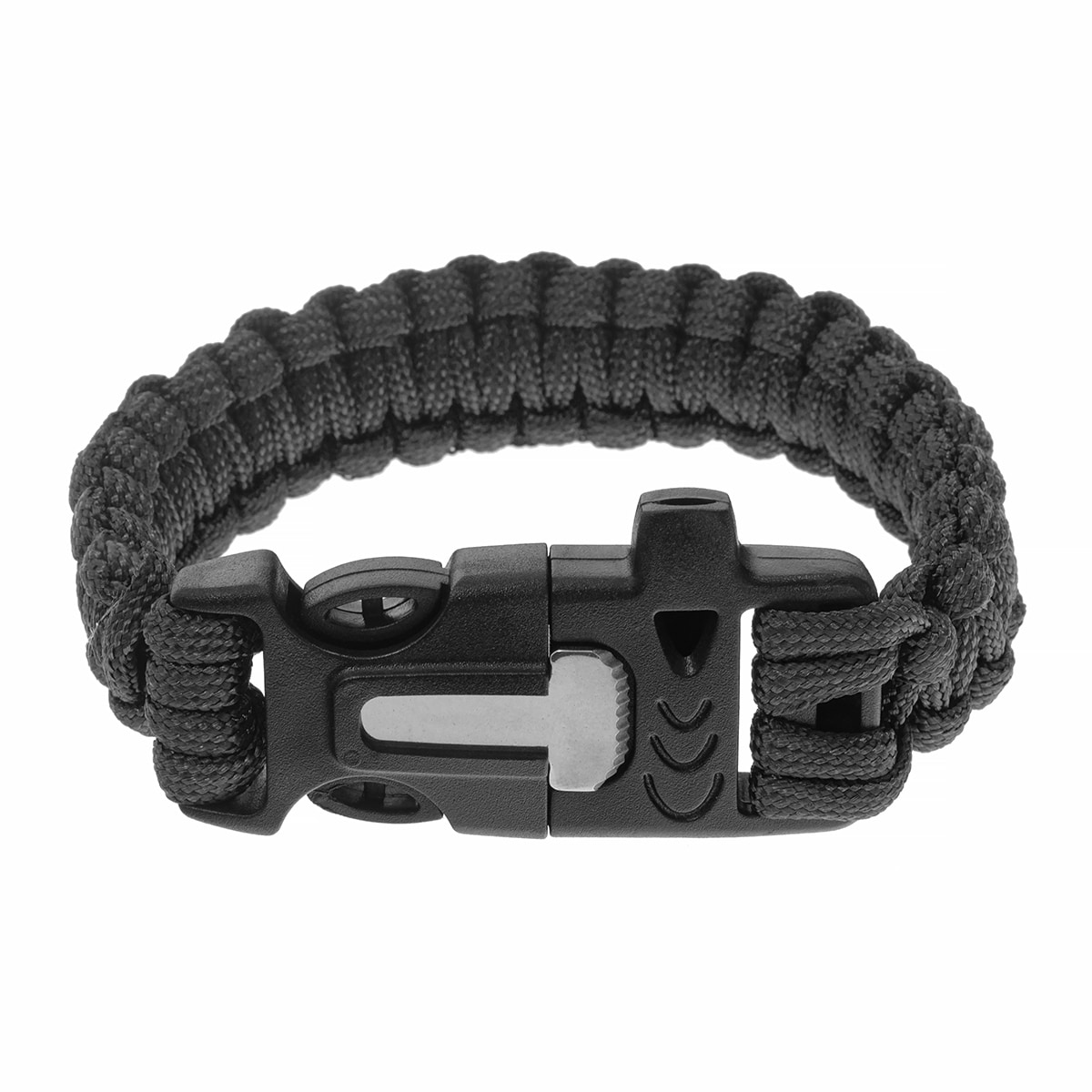 Brățară Paracord Badger Outdoor cu cremene și amnar - Neagră