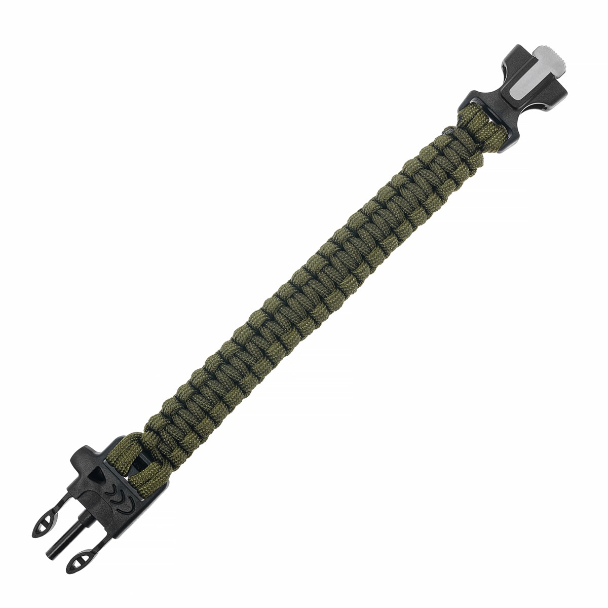 Brățară Paracord Badger Outdoor cu cremene și amnar - Olive