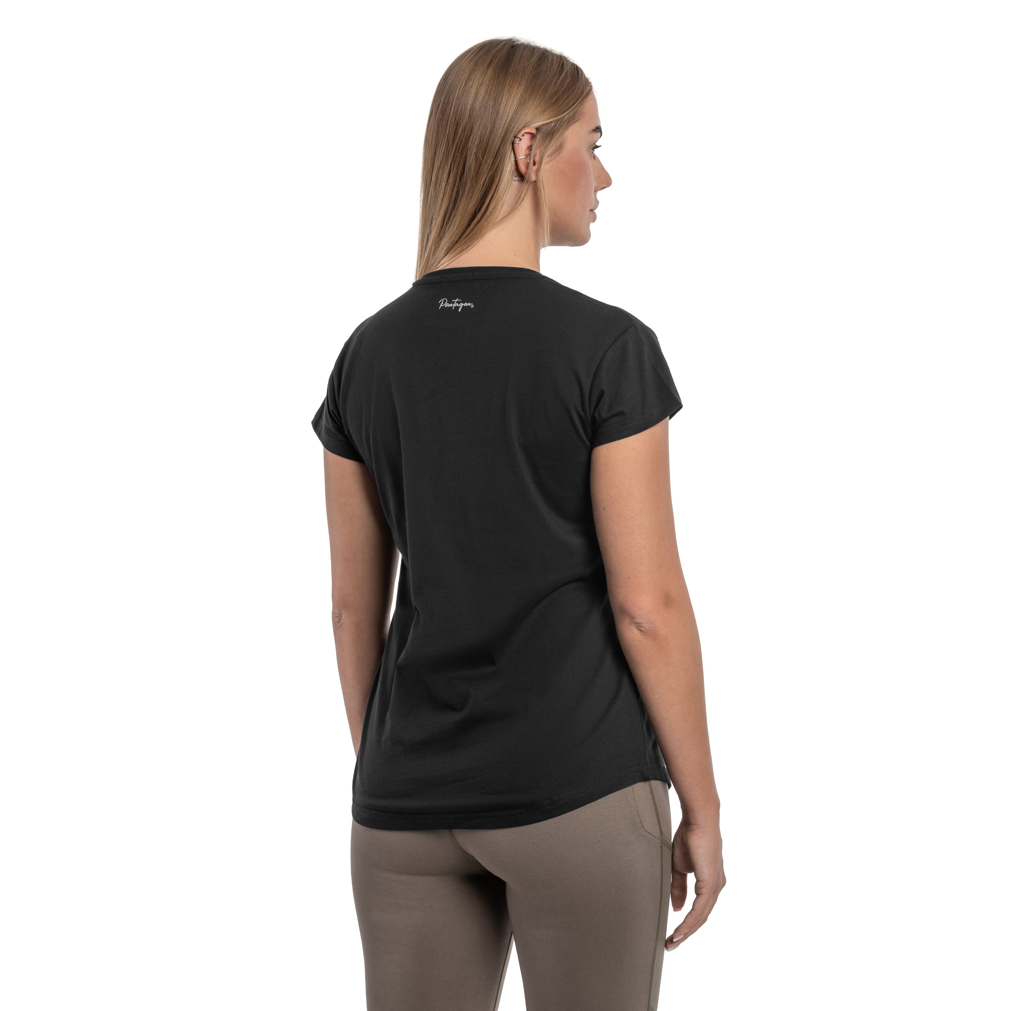 Tricou de damă Pentagon Calligraphy - Black