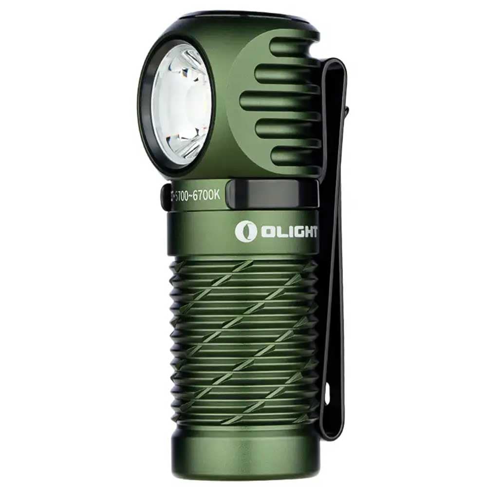 Lanternă frontală și unghiulară Olight Perun 2 Mini Kit Cool White OD Green cu bandă pentru cap - 1100 lumeni