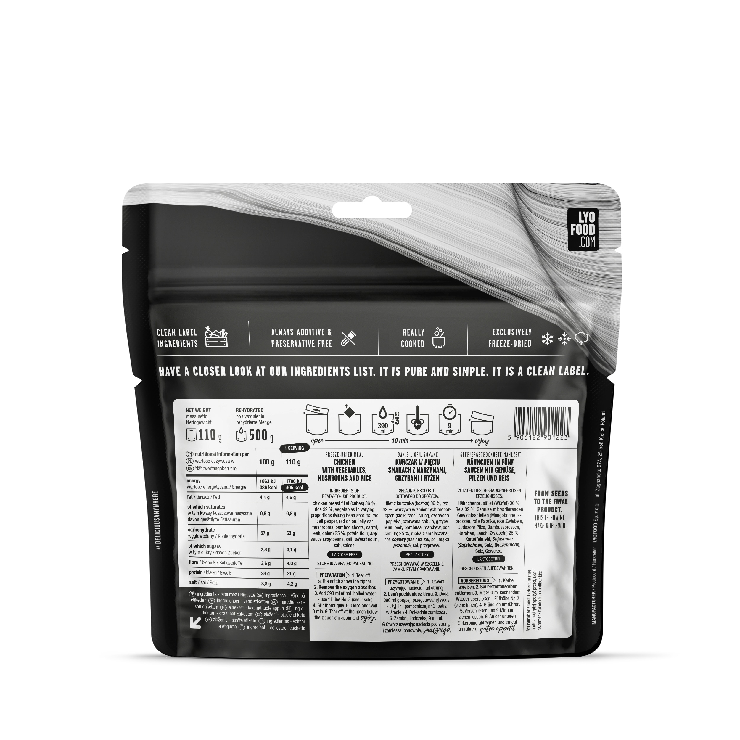 Alimente liofilizate LYOFOOD Pui 5 arome 500 g