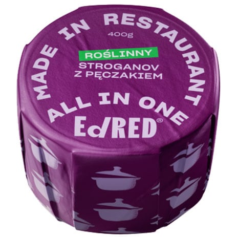 Conservă alimentară Ed Red - Stroganoff vegetal cu crupe de perlă 400 g
