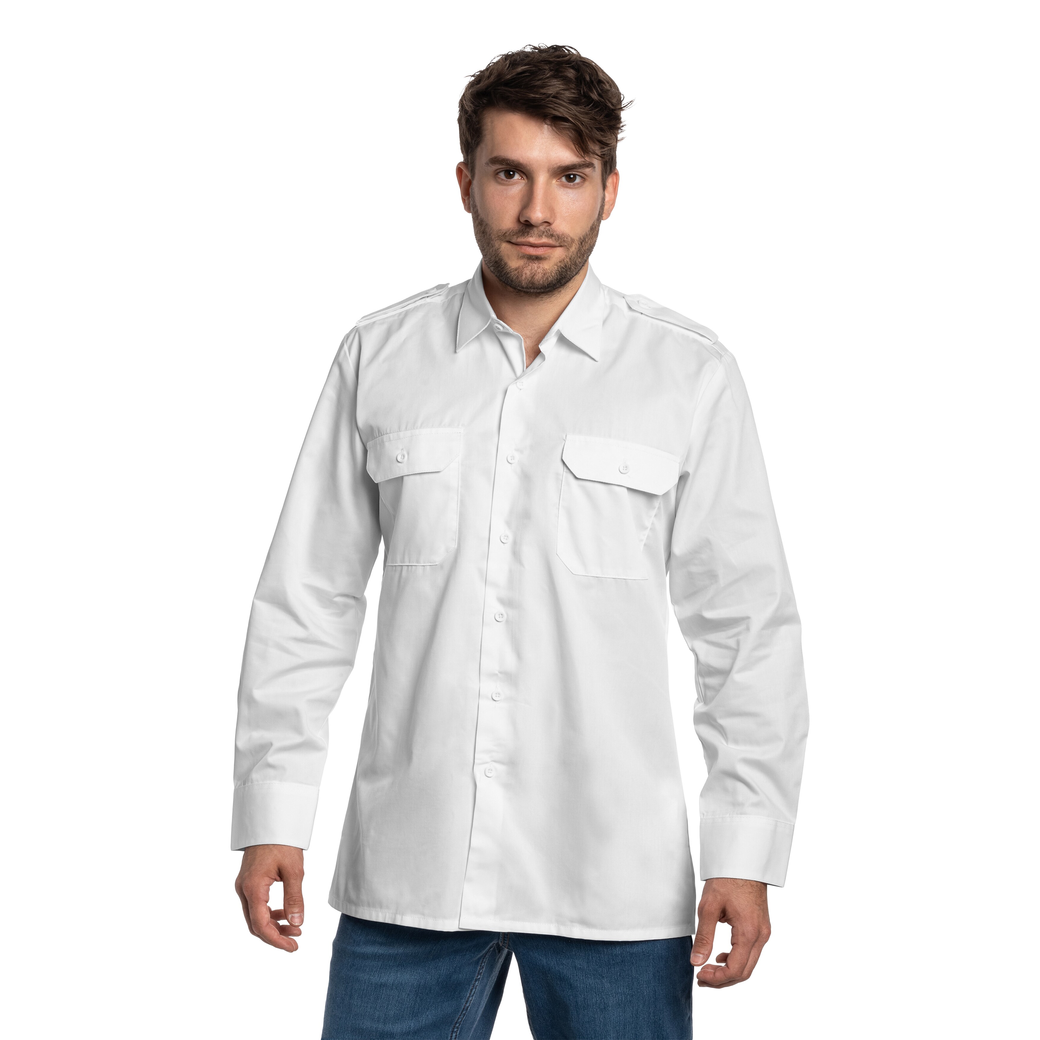 Cămașă Mil-Tec Service Long Sleeve Shirt - White