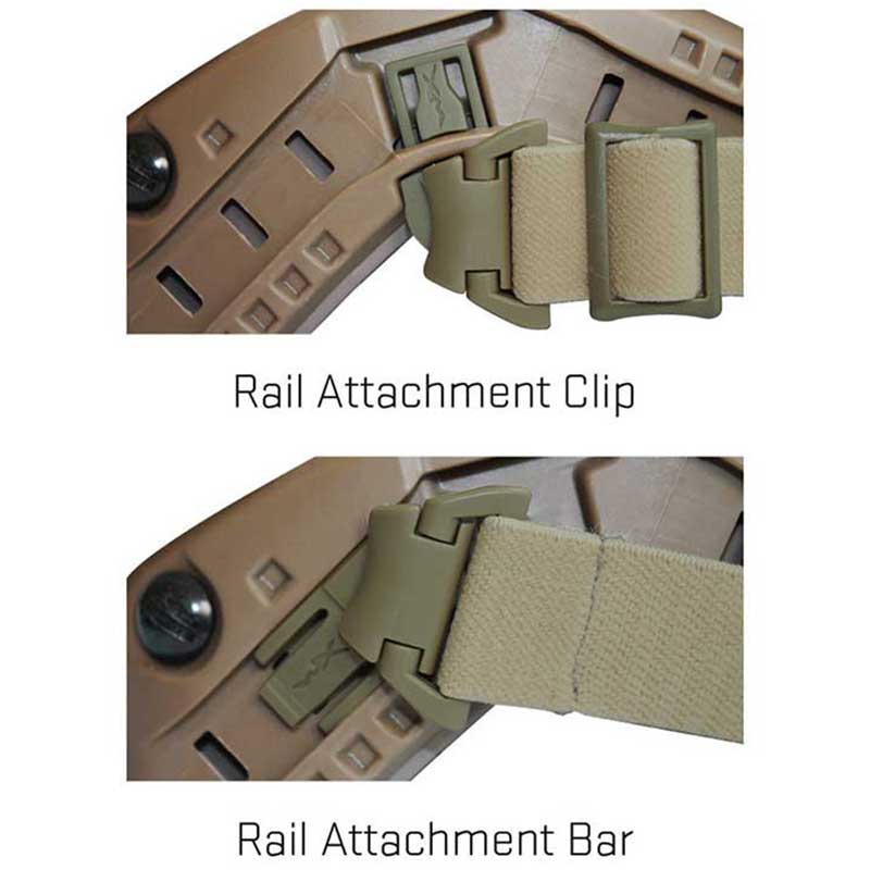 Suport de cască Wiley X Rail Attachment System pentru ochelari google Spear - Tan