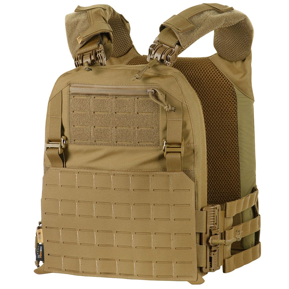 Vestă tactică tip Plate Carrier M-Tac Cuirass Fast QRS Gen. II Coyote - pentru plăci balistice L/XL