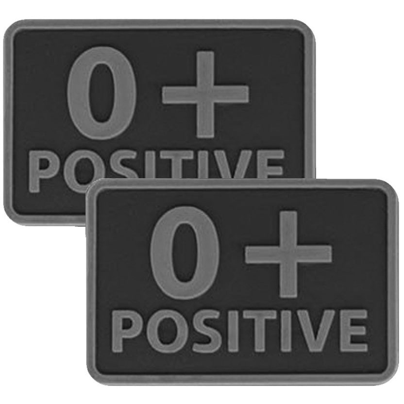Emblemă cu grupa de sânge 0 Rh+ Black - 2 buc.