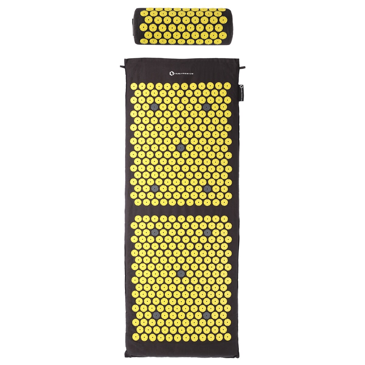 Saltea pentru acupunctură cu pernă HMS Premium AKM01 - Black/Yellow
