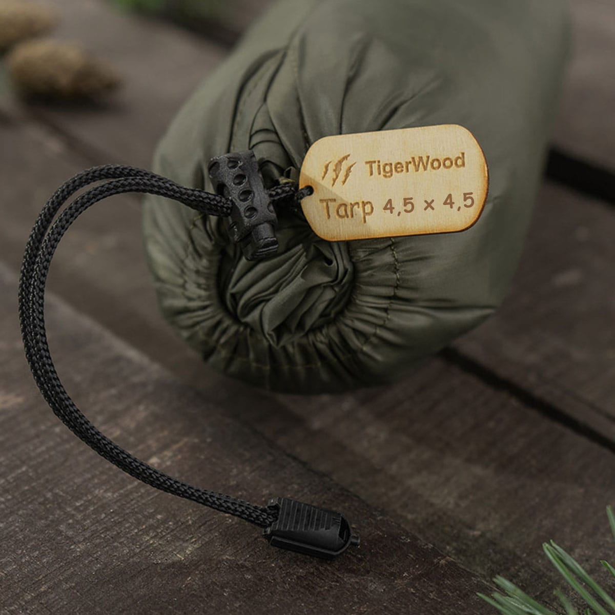 Prelată pentru camping TigerWood Termo Tarp 4,5 x 4,5 m - Olive