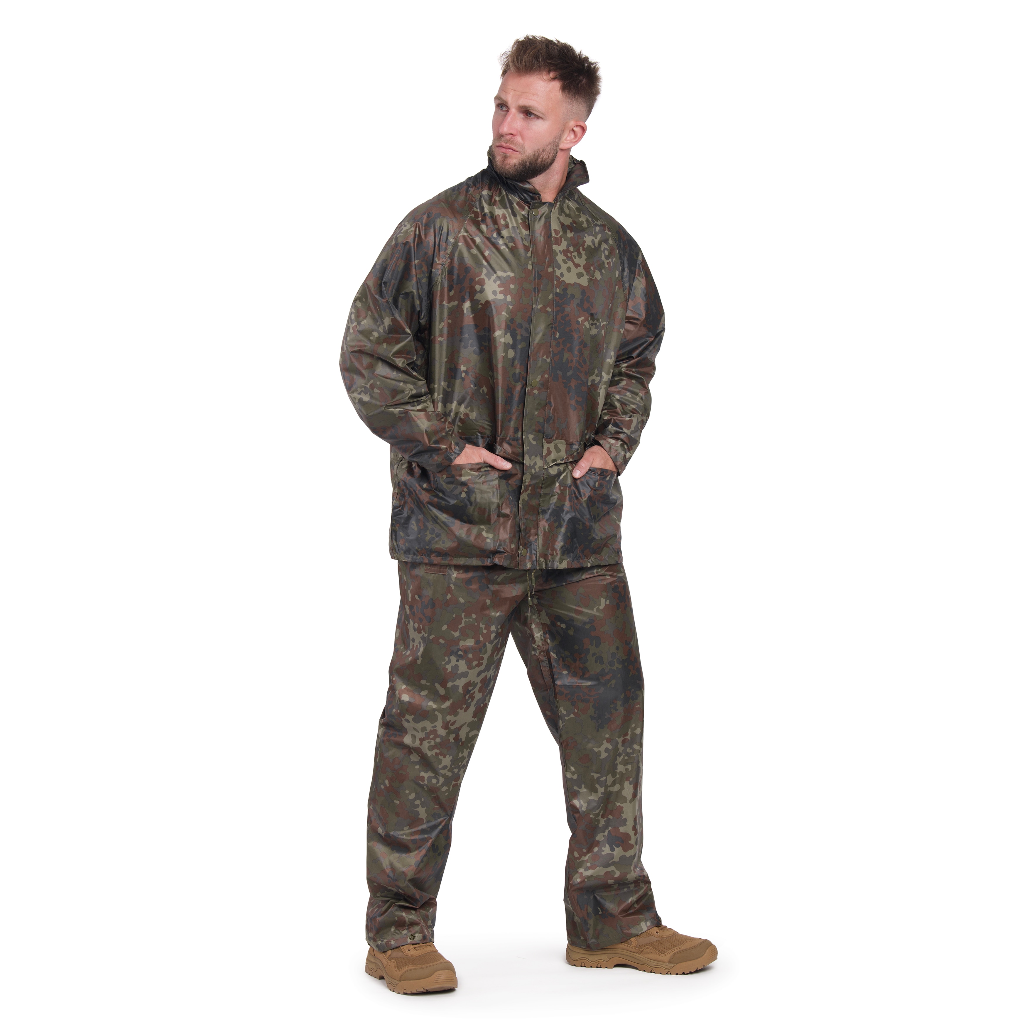 Set împotriva ploii Mil-Tec jachetă+pantaloni - Flecktarn
