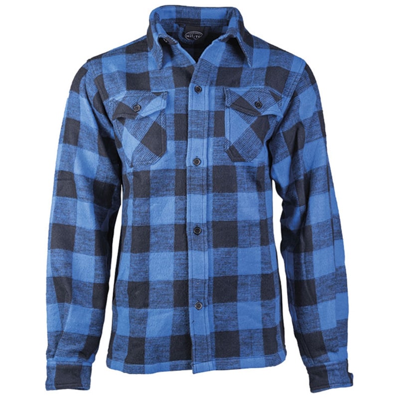 Cămașă Mil-Tec Flannel Shirt Longsleeve - Black/Blue