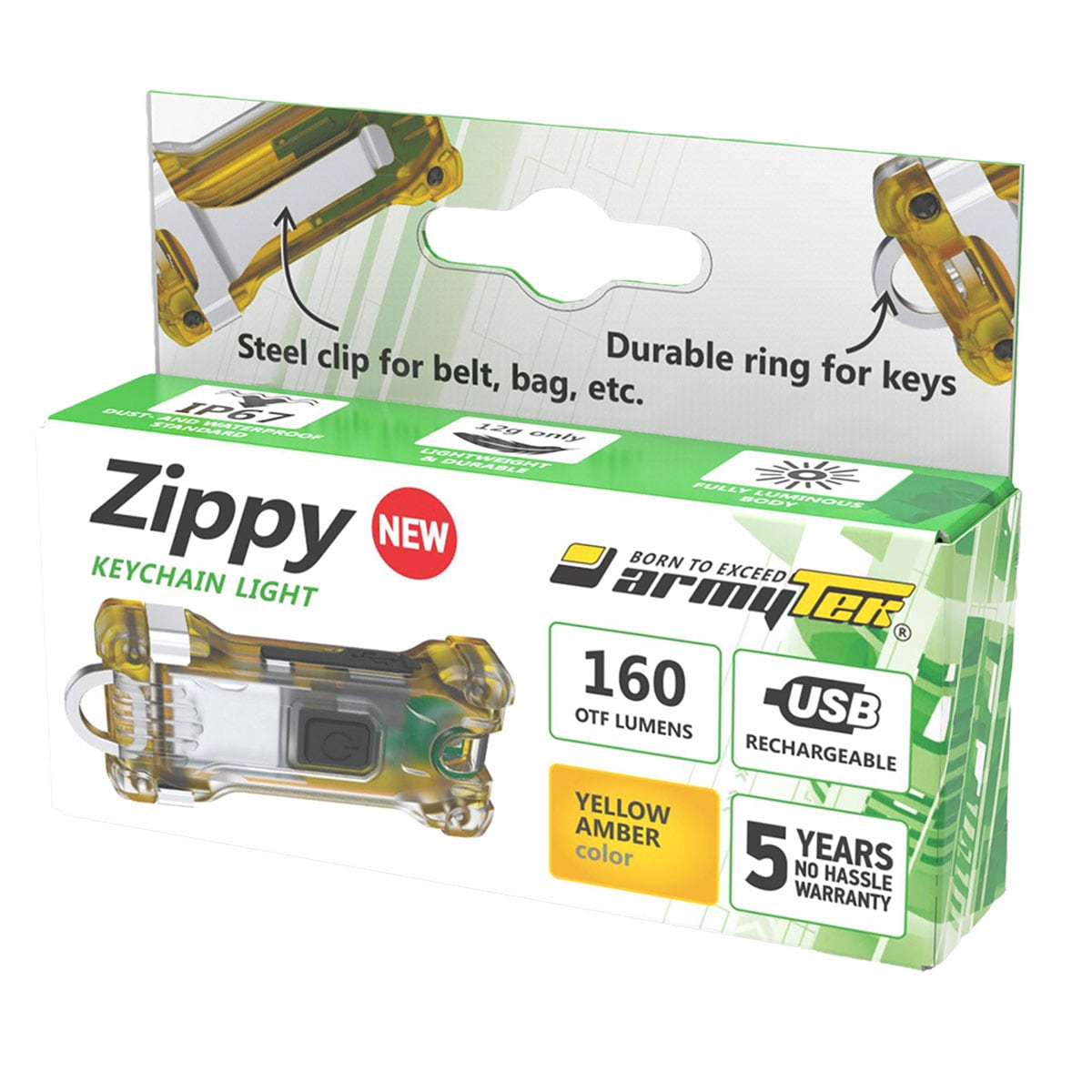 Lanternă breloc Armytek Zippy Yellow - 160 lumeni