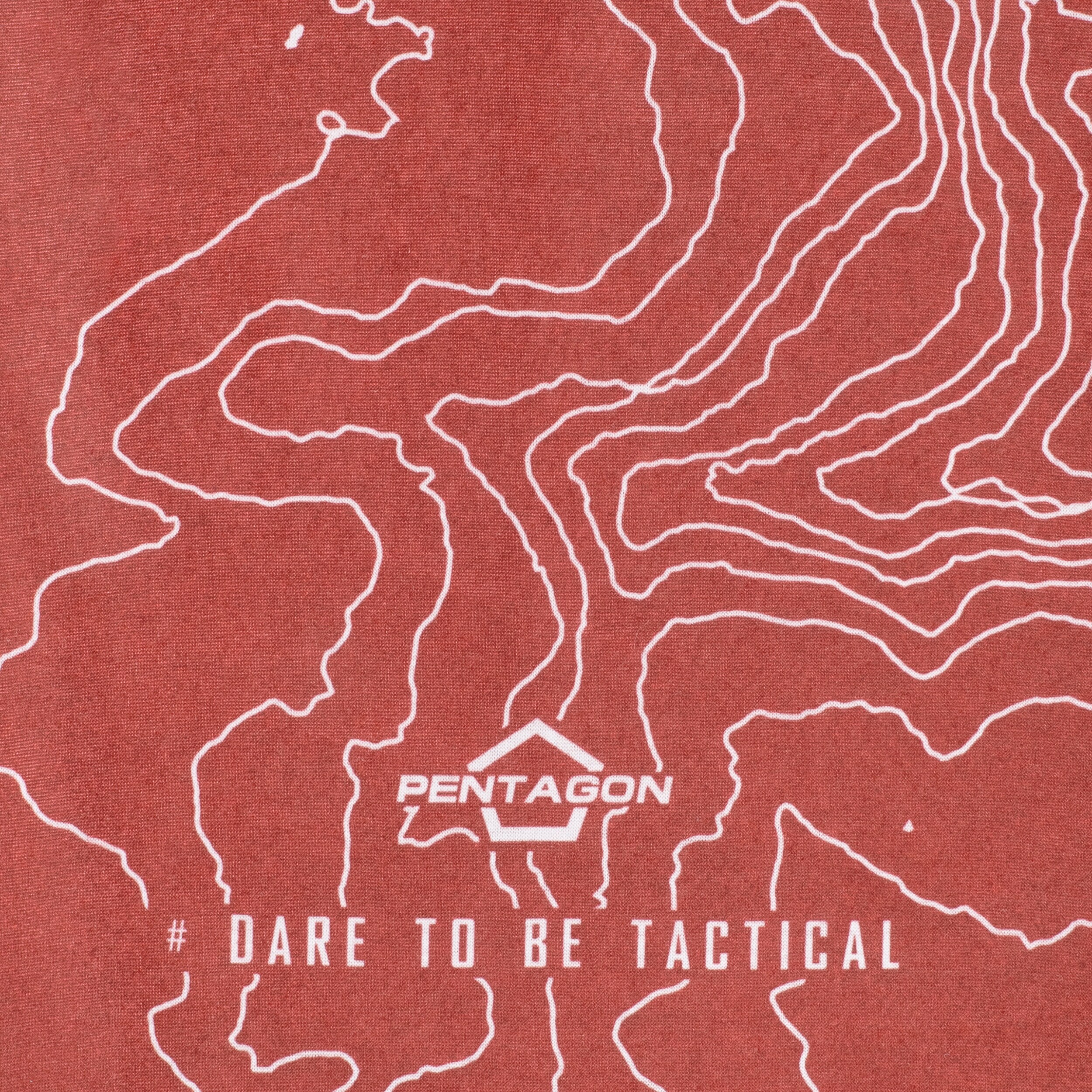 Eșarfă de protecție Pentagon Skiron Topographic Map - Maroon Red