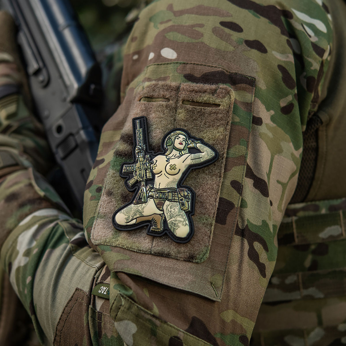 Patch - emblemă M-Tac Tactical Girl No.1 Skandinavik with Mjolnir PVC - MultiCam