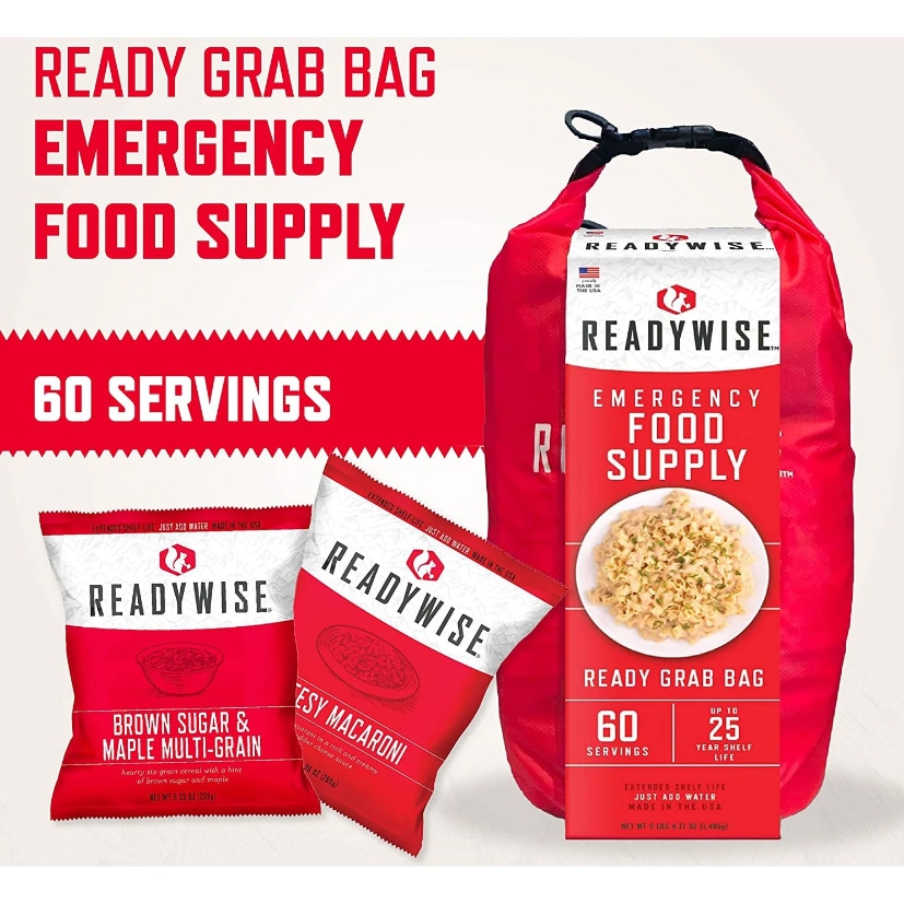 Alimente liofilizate ReadyWise pachet alimentar pentru 7 zile - 60 de porții pentru prânz și mic dejun - mix