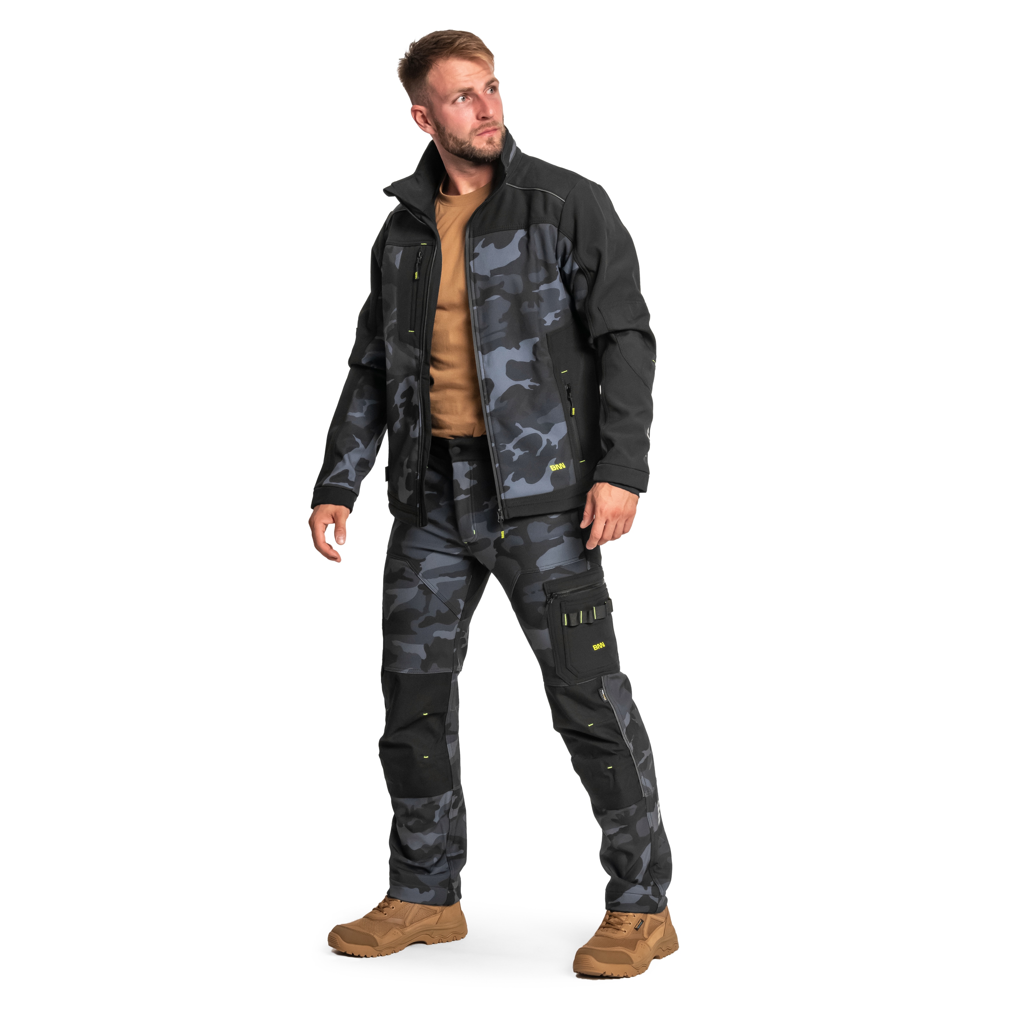 Pantaloni Bennon Camos Softshell - Black/Grey