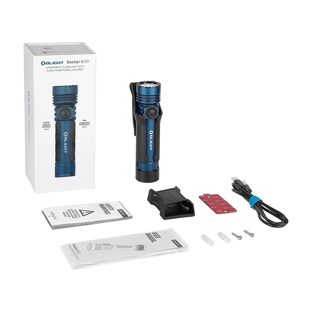Lanternă tactică-explorare Olight Seeker 4 Pro Cool White Midnight Blue - 4600 lumeni