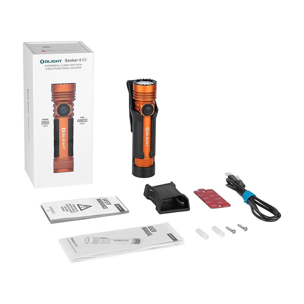 Lanternă tactică-explorare Olight Seeker 4 Pro Cool White Orange - 4600 lumeni