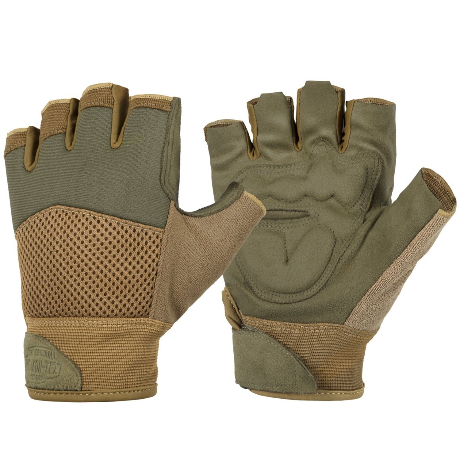 Mănuși Helikon Half Finger Mk2 - Olive Green/Coyote