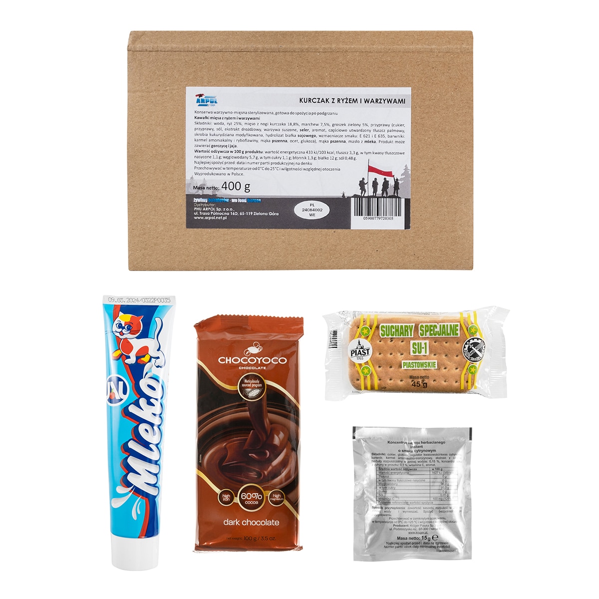 Rație individuală de luptă Arpol RB1 - Gulaș unguresc, Pui cu orez