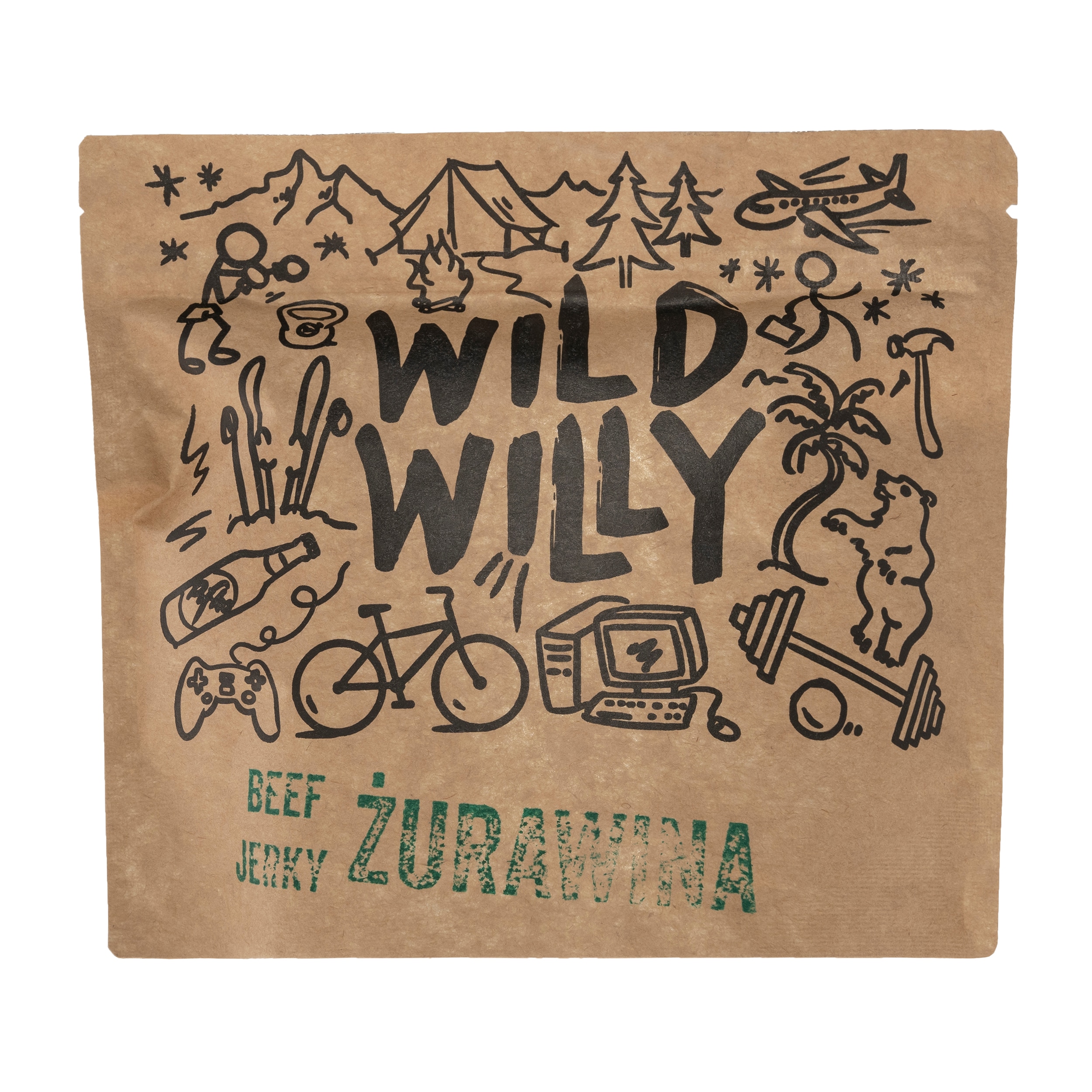 Carne de vită uscată Wild Willy Beef Jerky Merișoare - 100 g