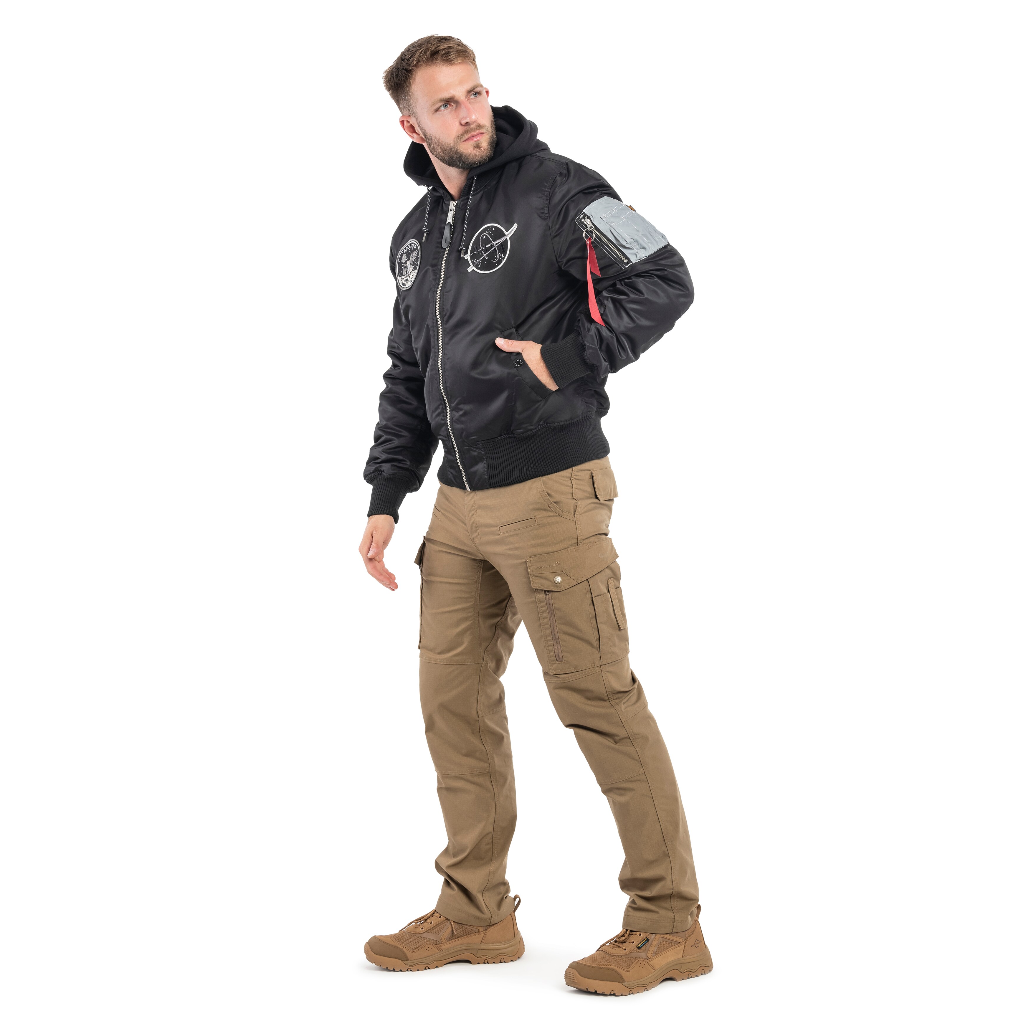 Geacă Alpha Industries MA-1 VF Hood Dark Side - Black/Reflective