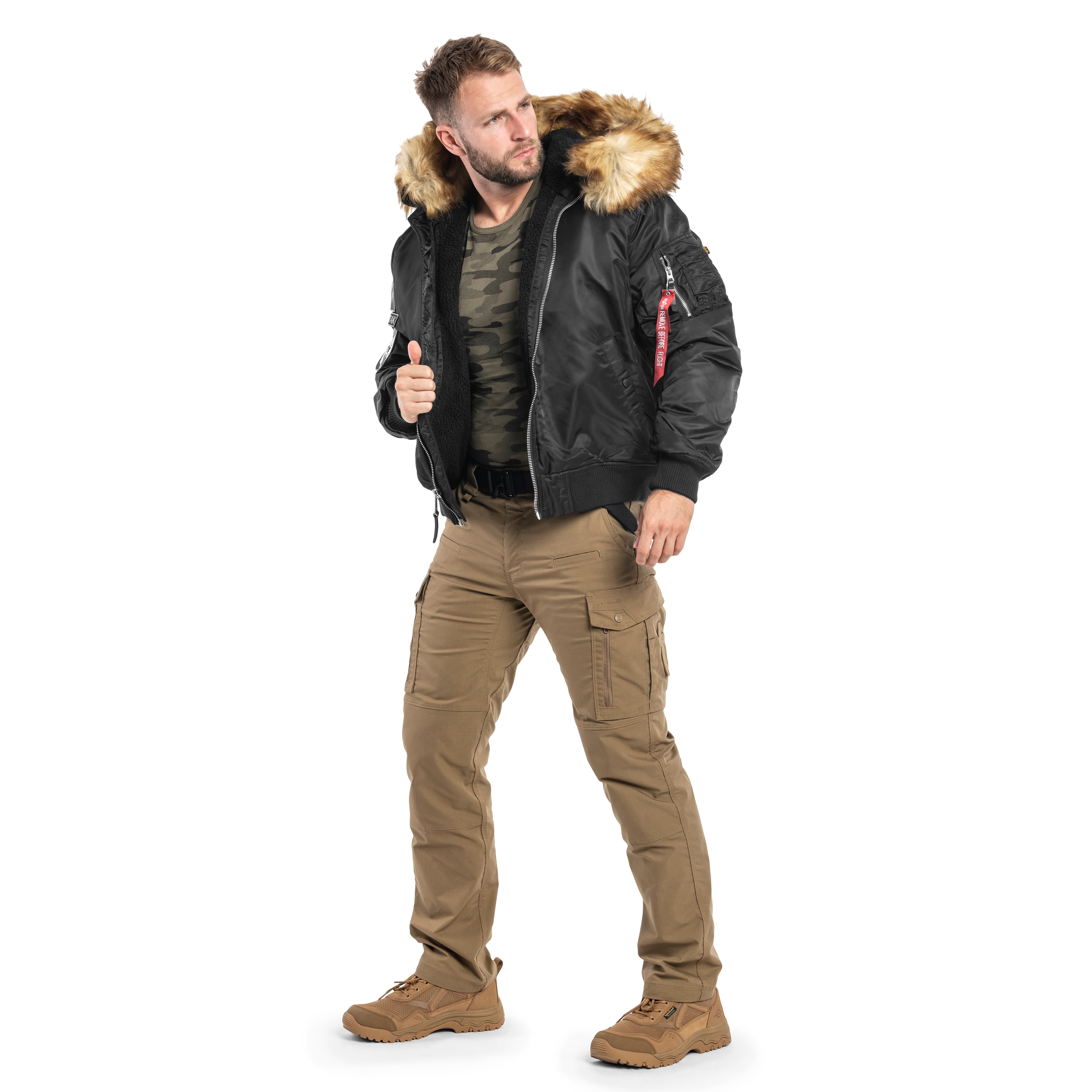 Geacă Alpha Industries MA-1 Hooded Arctic - Black