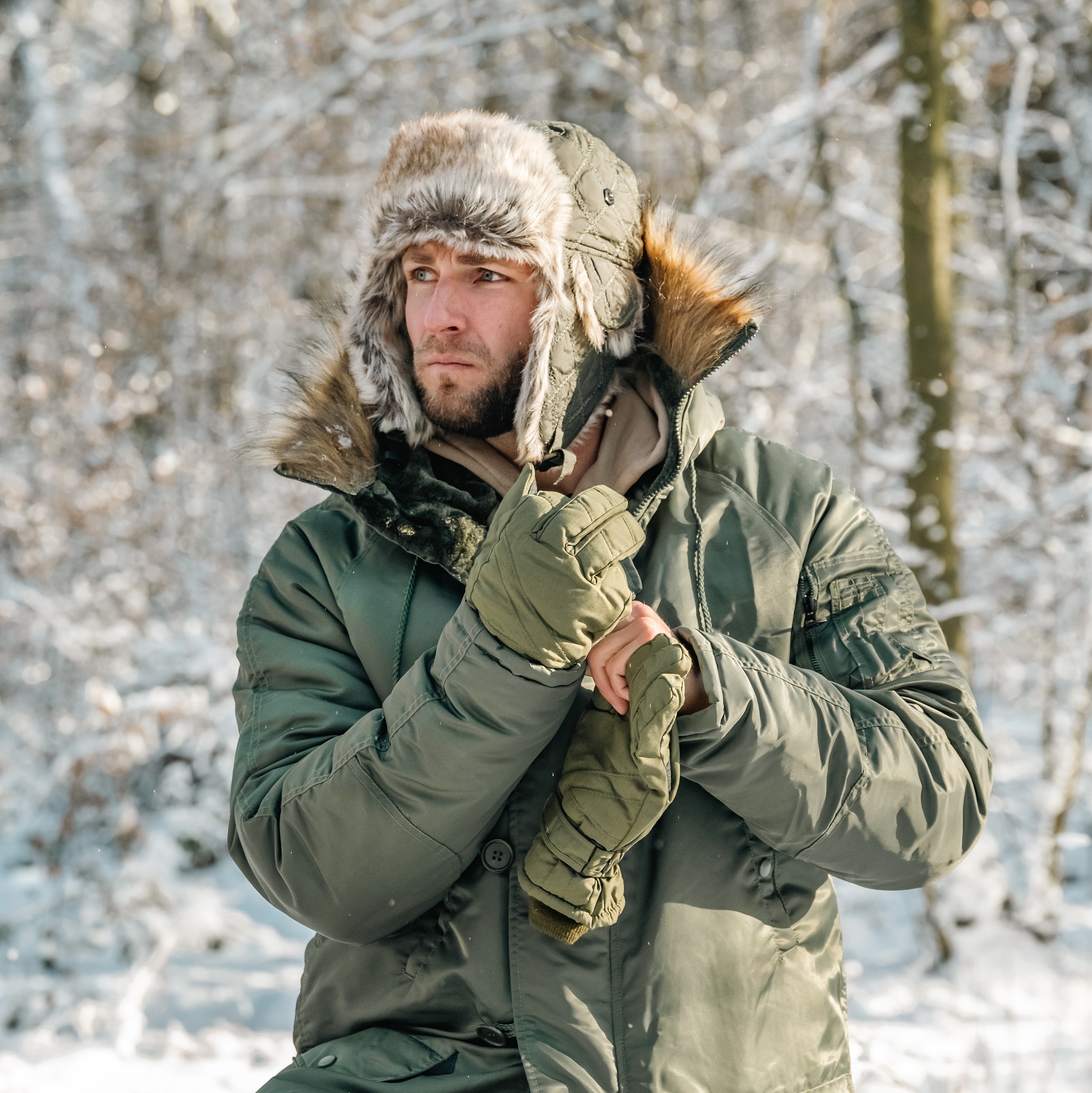 Căciulă Mil-Tec Winter Faux-Fur - Olive