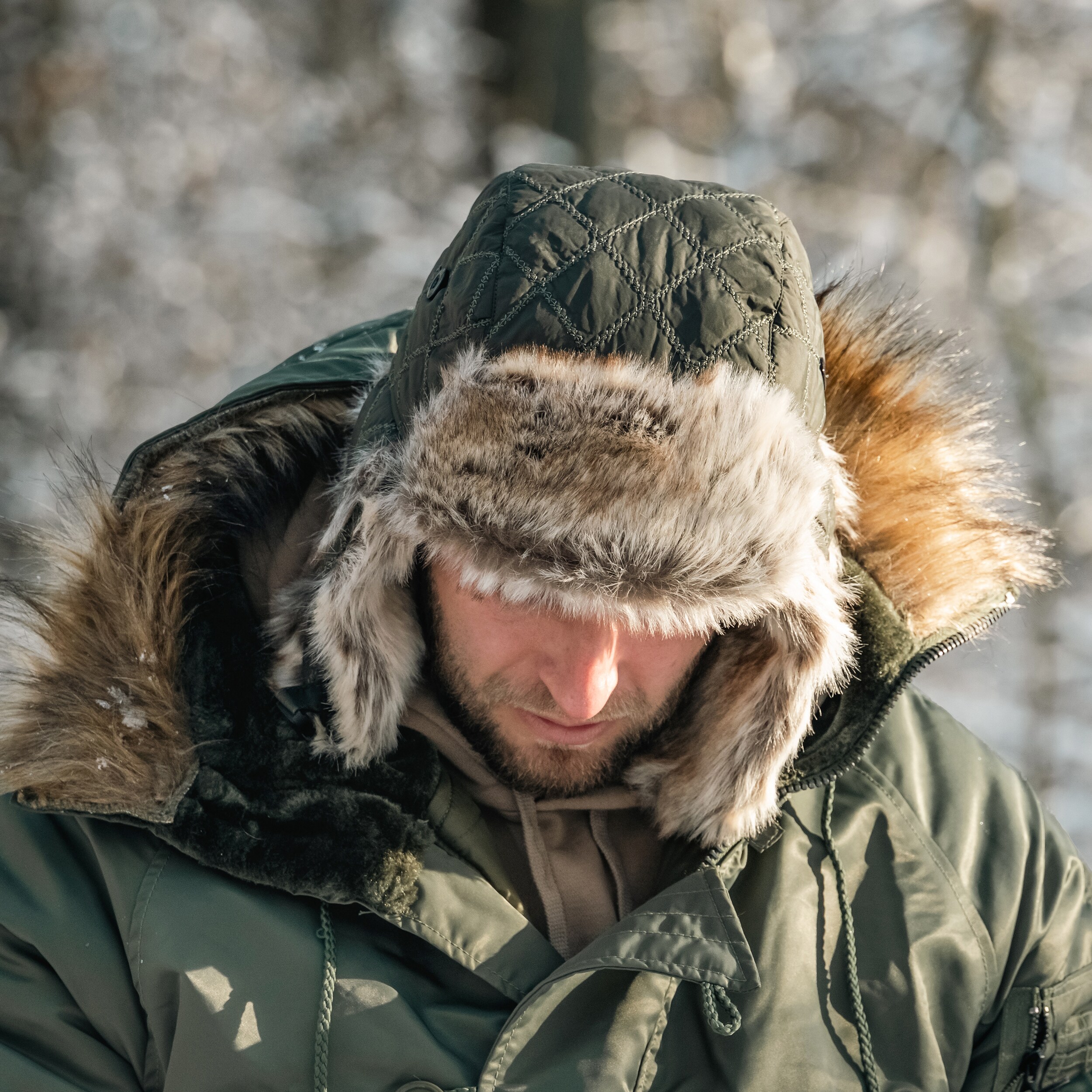 Căciulă Mil-Tec Winter Faux-Fur - Olive