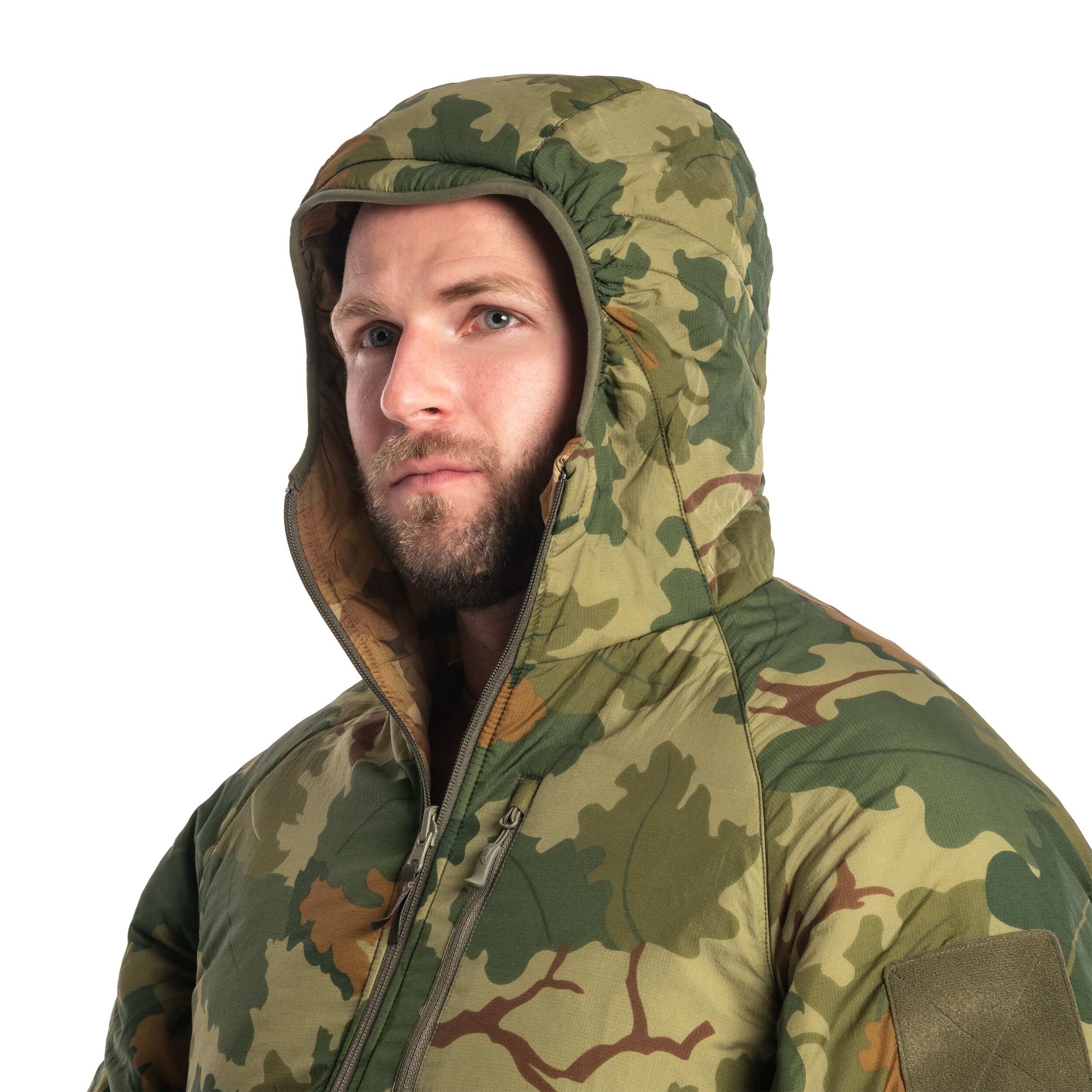 Geacă cu două fețe Helikon Wolfhound Hoodie - Mitchell Camo Leaf/Mitchell Camo Clouds