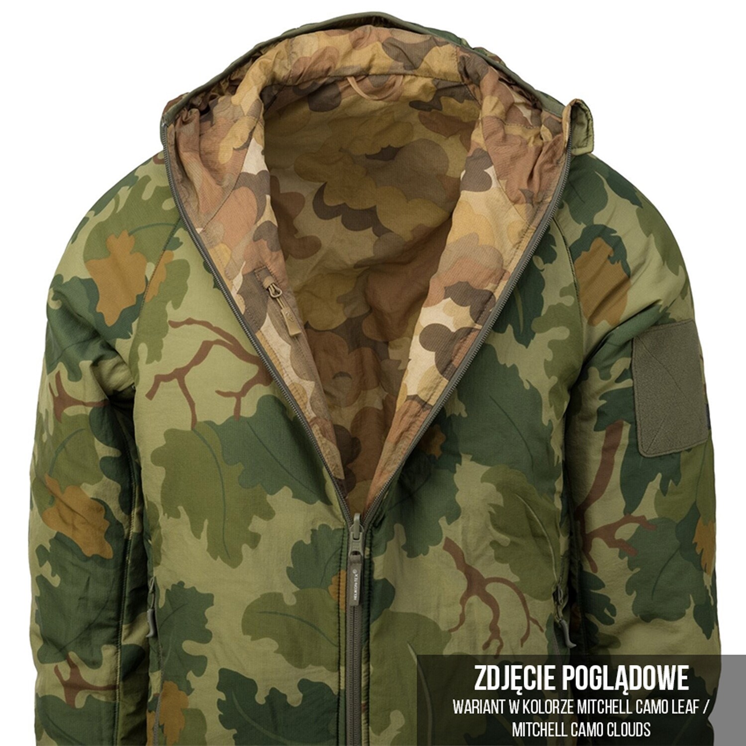 Geacă cu două fețe Helikon Wolfhound Hoodie - PenCott WildWood/PenCott Snowdrift