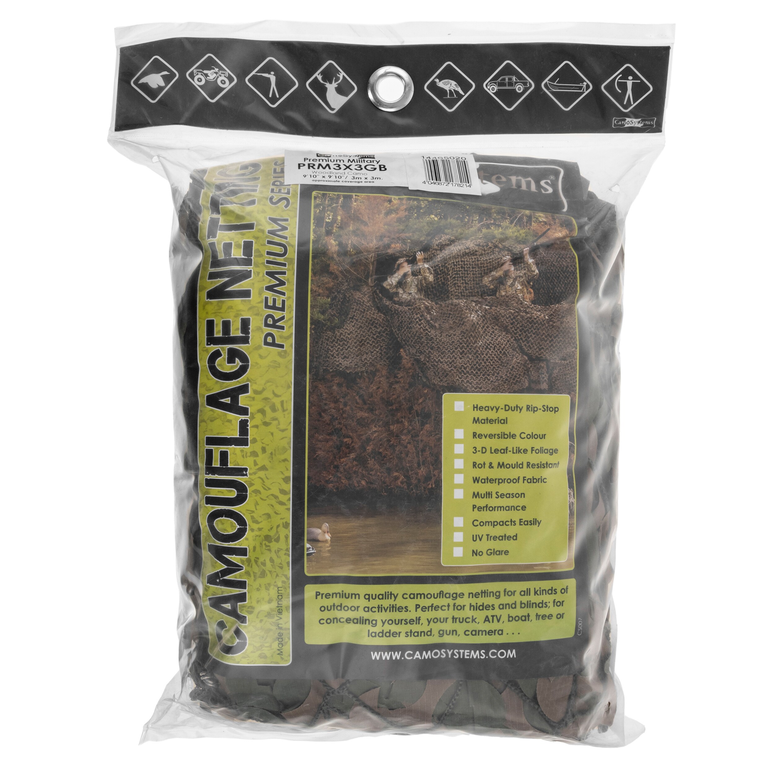 Plasă de camuflaj Mil-Tec CamoSystems Basic Military Net 3 x 3 m - Woodland