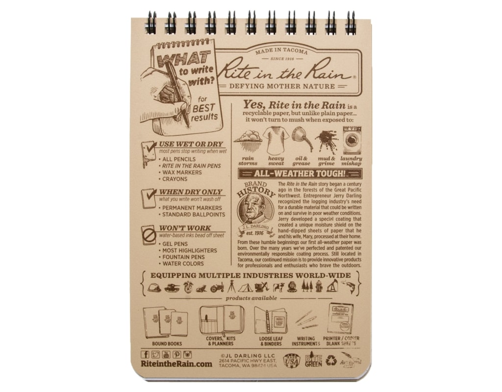 Carnet impermeabil Rite in the Rain 4x6