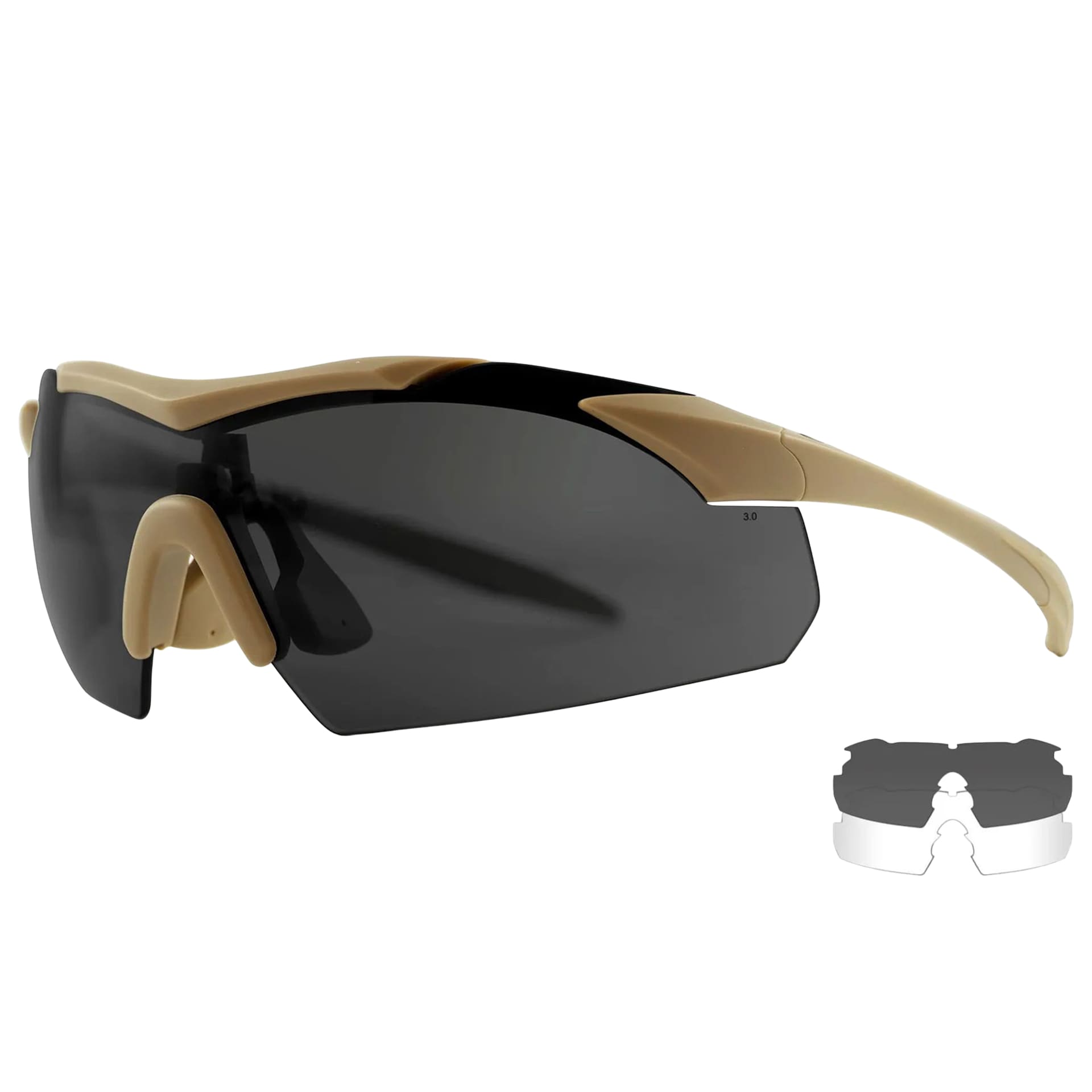 Ochelari tactici Wiley X Vapor 2.5 Grey/Clear - Matte Tan