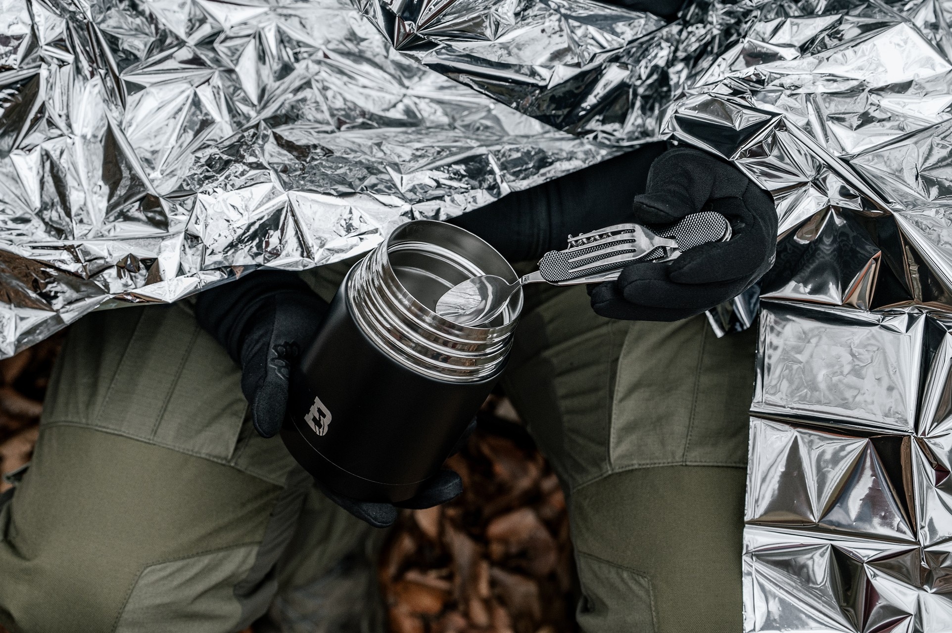 Set esențial Badger Outdoor Camping Steel - Black